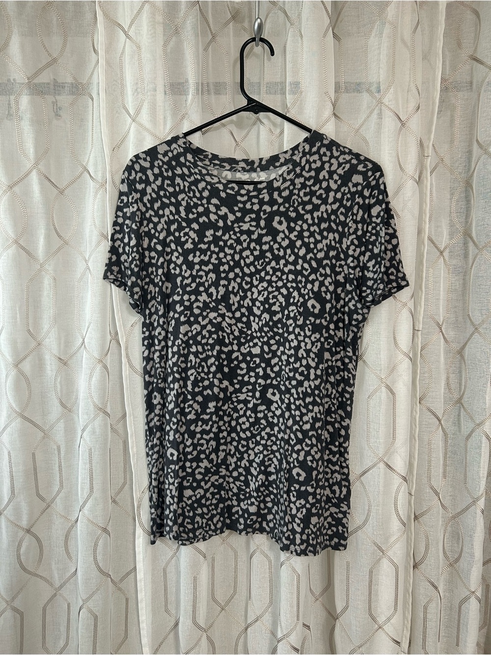 Maurices Black Short Sleeve Leopard Print Tee